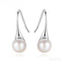 Round Sterling Silver Pearl Drop Earrings Ann - Jewelry