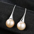 Round Sterling Silver Pearl Drop Earrings Ann - Jewelry