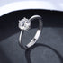 Round Sterling Silver Solitaire Couple Ring Aubrey - Jewelry