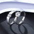 Round Sterling Silver Solitaire Couple Ring Aubrey - Jewelry