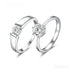 Round Sterling Silver Solitaire Couple Ring Aubrey - Jewelry