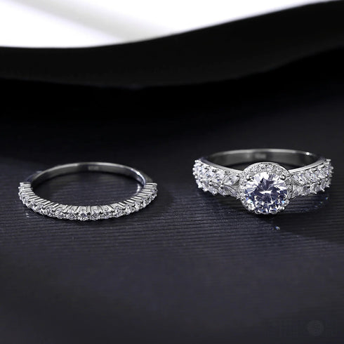 Round Sterling Silver Solitaire Engagement Ring