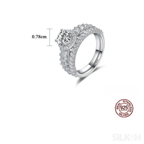 Round Sterling Silver Solitaire Engagement Ring