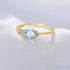 Round Stone Cz Sterling Silver Blue Topaz Engagement Ring