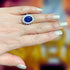 Sapphire Oval Sterling Silver Engagement Ring Zoe - Jewelry