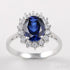 Sapphire Oval Sterling Silver Engagement Ring Zoe - Jewelry