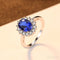 Sapphire Oval Sterling Silver Engagement Ring Zoe - Jewelry