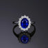 Sapphire Oval Sterling Silver Engagement Ring Zoe - Jewelry