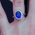 Sapphire Oval Sterling Silver Engagement Ring Zoe - Jewelry