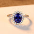 Sapphire Oval Sterling Silver Engagement Ring Zoe - Jewelry