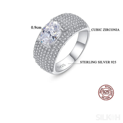 Side Stone Oval Cut Sterling Silver Engagement Ring Allison