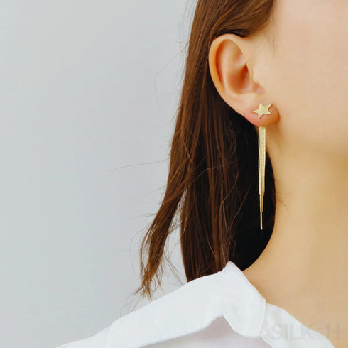 Simple 14k Gold Plated Sterling Silver Star Multi Chain