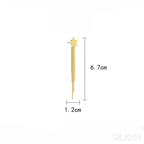 Simple 14k Gold Plated Sterling Silver Star Multi Chain