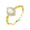 Simple Oval Sterling Opal Vintage Ring Scottie - Jewelry