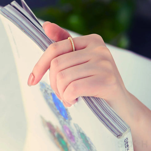 Square Cut Sterling Silver Eternity Band Nan - Jewelry