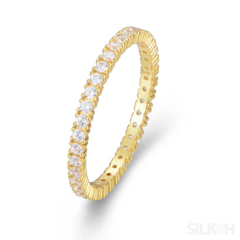 Square Cut Sterling Silver Eternity Band Nan - Jewelry