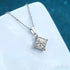 Square Shaped 925 Sterling Silver Moissanite Necklace Dee