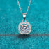 Square Shaped 925 Sterling Silver Moissanite Necklace Ema