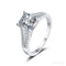 Square Shaped Moissanite Asscher Engagement Ring Flo