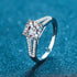 Square Shaped Moissanite Asscher Engagement Ring Flo