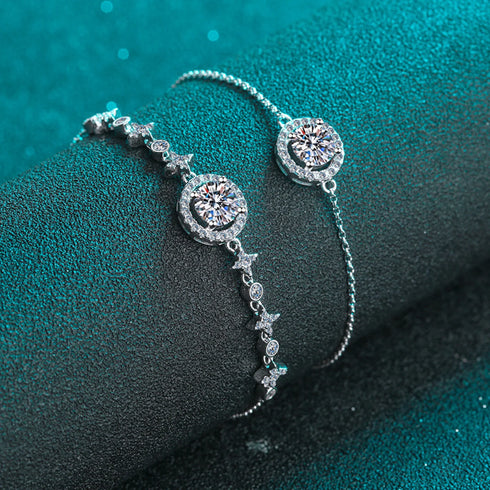 Star Adjustable Moissanite Bracelet Ada - Jewelry