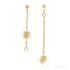 Star Shaped 14k Gold Plated Sterling Silver Long Stud