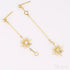 Star Shaped 14k Gold Plated Sterling Silver Long Stud