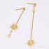 Star Shaped 14k Gold Plated Sterling Silver Long Stud