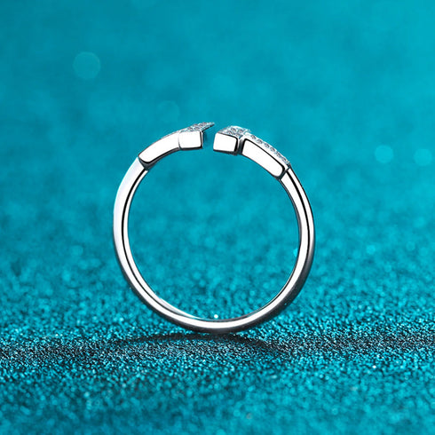 T Open Moissanite 925 Sterling Silver Ring Dia
