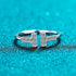 T Open Moissanite 925 Sterling Silver Ring Dia