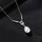 Teardrop Sterling Silver Natural Pearl Necklace Gia