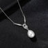 Teardrop Sterling Silver Natural Pearl Necklace Gia