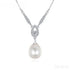 Teardrop Sterling Silver Natural Pearl Necklace Gia