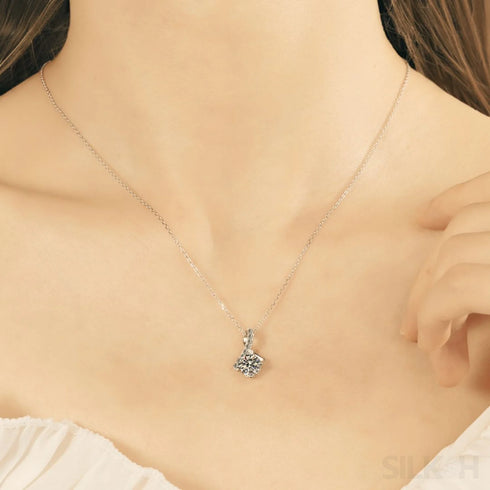 Temperament Moissanite 925 Sterling Silver Necklace Eda