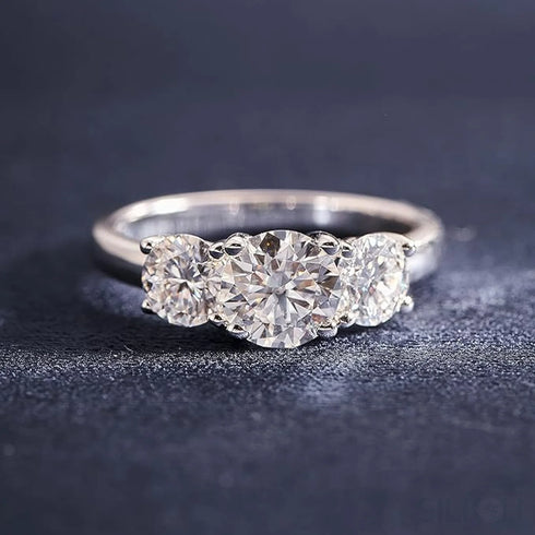 Three Stone Moissanite Pandora Promise Ring Ema