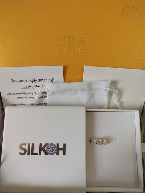 Three Stone Moissanite Pandora Promise Ring Ema