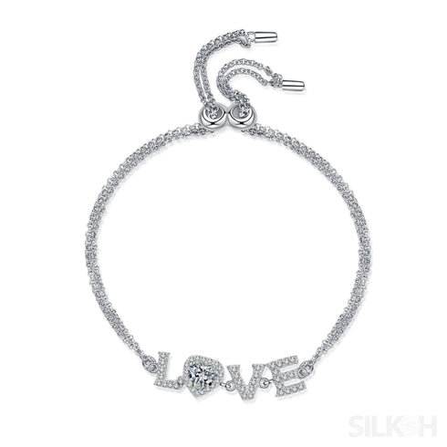 Timeless Love Script Moissanite Bracelet Bry - Jewelry