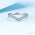 V-shaped Moissanite 925 Sterling Silver Curved Wedding Band