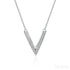 V Shaped Moissanite 925 Sterling Silver Necklace Dia