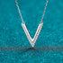 V Shaped Moissanite 925 Sterling Silver Necklace Dia