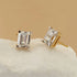 Zircon 18k Gold Plated Sterling Silver Emerald Cut Earrings