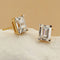 Zircon 18k Gold Plated Sterling Silver Emerald Cut Earrings