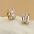 Zircon 18k Gold Plated Sterling Silver Emerald Cut Earrings