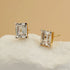 Zircon 18k Gold Plated Sterling Silver Emerald Cut Earrings