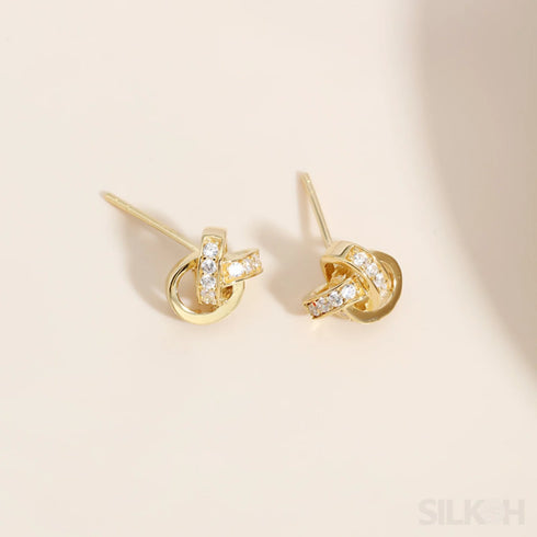 Zircon Inlaid 18k Gold Plated Sterling Silver Minimalist