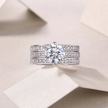 thumbnail image 2 of Stylejewelry GRA Certified 1CT Moissanite Diamond Engagement Ring – Platinum Plated 925 Silver, Solitaire 2 of 5