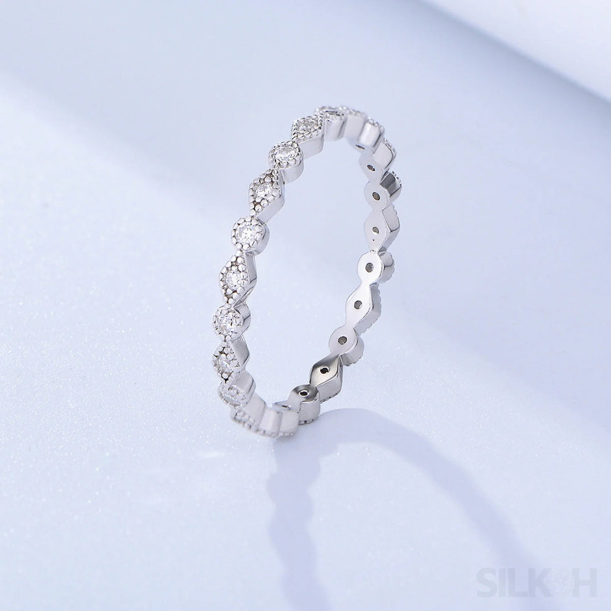 Minimalistic Sterling Silver Zircon Thin Ring Rae – SILKOH