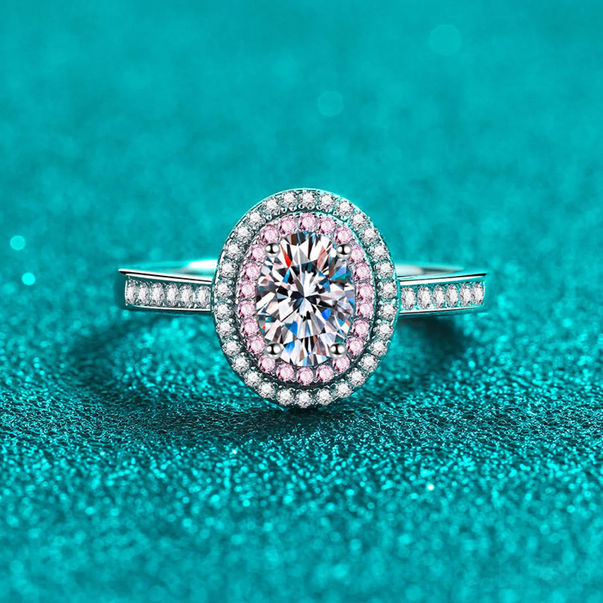 Oval Cut Moissanite Halo Engagement Ring Kay – SILKOH